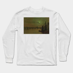 Waterloo Bridge, London, Looking East by John Atkinson Grimshaw Long Sleeve T-Shirt